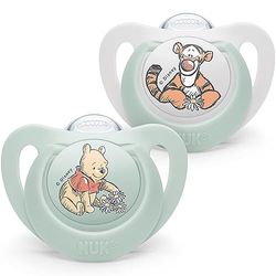 NUK Star Winnie the Poeh fopspeen voor baby's van 0-6 maanden, kalmeert 99% van de baby's, BPA-vrije siliconen fopspeen met etui, 2 stuks