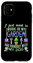 Carcasa para iPhone 11 Camiseta de jardinería para amantes de los perros, jardinero, jardín, regalos para mascotas, plantas