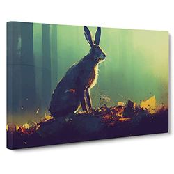 Hare Art Painting Vol.1 Abstract Canvas Wall Art Print Ready to Hang, Framed Picture for Living Room Bedroom Home Office Décor, 30x20 Inch (76x50 cm)