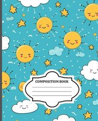 Kawaii Sun Composition Notebook: Wide Ruled 7.5 x 9.25 with 110 pages