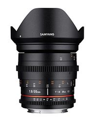 Samyang SA1417 - Objetivo para Video VDSLR II para Pentax (20 mm, T1.9 ED, AS UMC), Negro