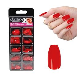 Glam Up Glam'Up - Unghie finte a forma di ballerina, colore: rosso