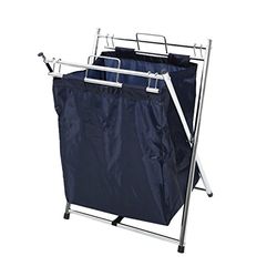 Premier Housewares Wasserijwagen met Zak, Blauw, Chroom, 30 x 40 x 52 cm