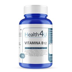 H4U Vitamina B12 30 cápsulas - Apto para Veganos - Sin Gluten y Sin Lactosa - Contribuye a la Reducción del Cansancio y la Fatiga