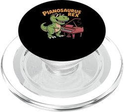 Pianosaurus Rex - Funny Dinosaur Piano Player Pianist Music PopSockets PopGrip for MagSafe
