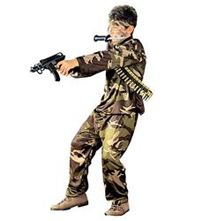W WIDMANN MILANO Party Fashion - Déguisement enfant soldat, uniforme, déguisements carnaval enfants, armée, set de déguisements, 140