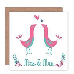 CARD GREETING SAME SEX MARRIAGE BIRDS KISS LOVE GAY