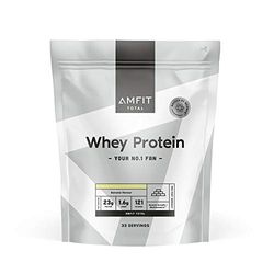 Marque Amazon - Amfit Nutrition Protéines en Poudre de Lactosérum (Whey), Banane, 33 portions, 1 kg (Lot de 1)