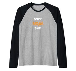 Worst Noah Ever Funny Nome Scherzo Personalizzato Gag Maglia con Maniche Raglan