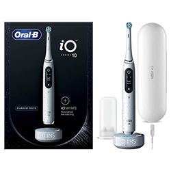 Oral-B Brosse à dents électrique rechargeable iO 10 blanc, 1 tête, 1 étui de voyage rechargeable, 1 chargeur iO Sense