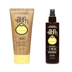 Sun Bum Sun Cream Lotion & Browning Oil Bundle, Original SPF 50 Sun Cream, Broad Spectrum Sunscreen (177ml) + SPF 15 Moisturizing Browning Oil, Vegan Formula Made With Coconut Oil (250ml)