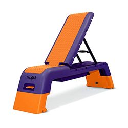 Yes4All Piattaforma aerobica multifunzionale per il fitness, piattaforma aerobica, panca per allenamento domestico per palestra a casa (arancione/viola)