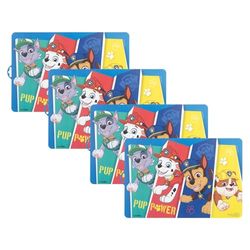 Paw Patrol Baby Placemats (Set of 4) - Non-Slip, Stain-Resistant, Portable Food Mats for Kids & Toddlers, Easy to Clean, BPA-Free, Ideal for Dining, Travel & Restaurants