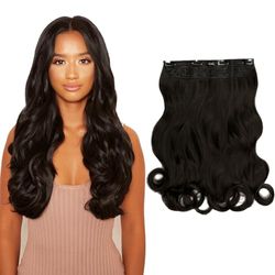Lullabellz Extensions de cheveux bouclés épais à clipser, 50,8 cm de long, marron foncé