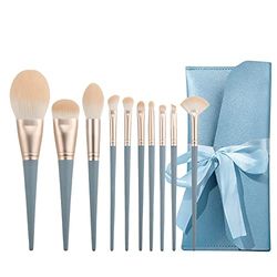 Make-up kwasten set, 10 stuks synthetische foundation concealer poeder blush oogschaduw wenkbrauw lip make-up kwasten kit (blauw)