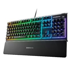 SteelSeries Apex 3 - Gaming Keyboard - 10-Zone RGB Lighting - Premium Magnetic Wrist Rest - Nordic QWERTY Layout