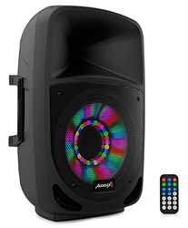 Audibax Vegas 10 - Haut-Parleur Bluetooth Professionnelle 10" - Puissance 200W - Enceite Amplifié - Connexion USB/SD - Télécommande Incluse - Haut-Parleur Bluetooth - Moteur 1" - Illumination LED