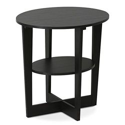 Furinno JAYA Ovale bijzettafel, hout, walnoot, 39,62 x 39,62 x 49,53 cm