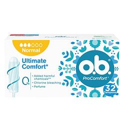 O.b. Assorbenti Interni, ProComfort Normal, Flusso Normale da Medio a Intenso, Tamponi Inserimento e Rimozione Facile, 1 Confezione da 32 pz