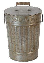 Antic Line Poubelle de sdb couleur zinc