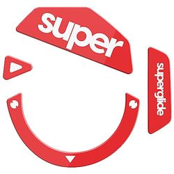 Superglide2 - Superficie testurizzata a velocità controllabile per Logitech G502 - Piedini per mouse lisci e lisci - Suola in vetro ultra resistente - Rosso