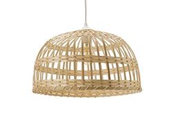 LUSSIOL Luminária Phuket, suspensão de bambu, 60 W, natural, Ø 40 x 22 cm