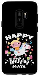 Galaxy S9+ happy birthday Maya name personalized funny unicorn Case