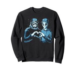 Bigfoot Alien Sasquatch - Selfie a forma di cuore Felpa