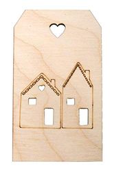 Rayher Ciondolo Legno, Fsc Mix Credit, Naturale, 4,8X8,2Cm, Case Invernali, 63051505