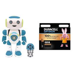 LEXIBOOK - to be Updated, ROB20NL + Duracell Optimum Pilas AAA (Pack de 8) - Pilas Alcalinas 1,5 V - hasta 100% Extra duración o Extra Potencia - para Las Necesidades de los Dispositivos Modernos - 1