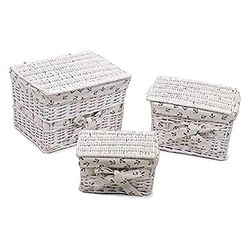 Vacchetti 1215740000 Scatola, Vimini, Bianco, Medio, 3 unità