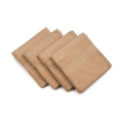 Gözze - Asciugamano Piccolo New York, Set da 4 Pezzi, Morbido e Assorbente, 100% Cotone, 30 x 30 cm - Marrone