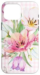 WOMEN'S BOHO FLORAL LADYBUG WATERCOLOR FLOWER GARDEN BOUQUET Case for iPhone 16 Pro Max