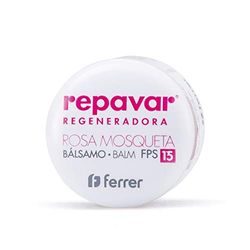 Repavar - Bálsamo Labial - Rosa Mosqueta y Bisalobol - Reparador Labial Intensivo y Regenerador con Protección Solar FPS 15 - Hidrata, Protege y Repara la Nariz y los Labios - 10 ml