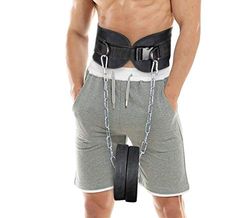 HemeraPhit Dip Riem met Ketting Body Building Gewichtheffen Gewicht Riem (Plastic Gesp)