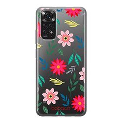 ERT GROUP mobiltelefonfodral för Xiaomi REDMI NOTE 11S 4G / REDMI NOTE 11 4G originalt och officiellt licensierat Babaco mönster Flowers 010, gedeeltelijk transparant