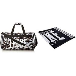 LEONE 1947 Camouflage Borsone Sportivo, Grigio Mimetico, Taglia Unica & Ac914 Asciugamano da Ring, Nero, Taglia Unica
