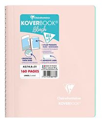 Clairefontaine 366778C Un Cahier à Spirale Koverbook Blush Rose poudré - A5 14,8x21 cm - 160 Pages Lignées - Papier Blanc 90 g - Couverture Polypro Enveloppante