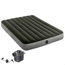 INTEX Matelas prestige downy 2 places avec gonfleur inclus Fiber-Tech