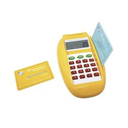 ODS- Lettore Carta di Credito con Funzione calcolatrice, con Accessori, Rilascio dello scontrino e Suoni, Colore Giallo, One Size, 33811