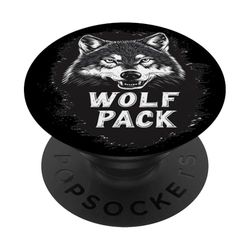 Aullido con la manada de lobos en este potente gráfico PopSockets PopGrip Adhesivo