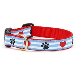 Up Country Pps-C-S Pawprint Stripe Collar S Narrow (5/8) halsband voor honden