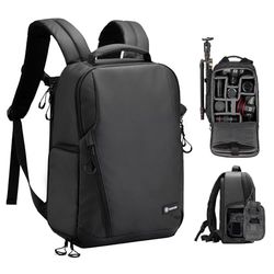 TARION TR-L Zaino per Fotocamera Borsa per Fotocamera Impermeabile con Scomparto per Laptop da 14'', Zaino Professionale di Grande Capacità con Copertura Antipioggia per Fotocamera DSLR SLR Obiettivo