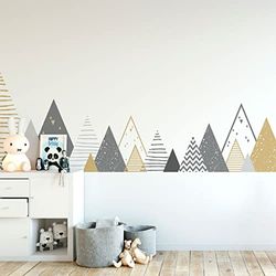 Muurstickers Kinderen Decoratie Babykamer Muurstickers Kinderen Muurstickers Scandinavische bergen Zelinka H120 x L200 cm