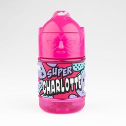 Personalised Kids Water Bottle with Straw - Super Charlotte