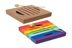 Baker Ross FE599 Mini trärytmblock - 3-pack, gör dina egna musikinstrument, träleksaker för barn, måla dina egna trähantverk