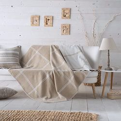 VIALMAN Cobertor multifunções, capa de sofá Nature 3 150 x 200 cor bege | Plaid Sofá