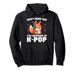 No puedo escucharte, estoy escuchando mercancía de K-pop de Kpop Squirrel Sudadera con Capucha