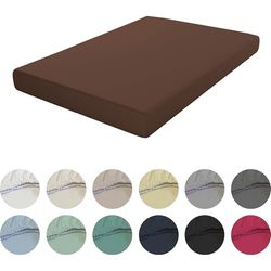 ECOMMERC3 | Sábana Bajera Extrasuave y Confortable Cama 80 - Sábana Bajera Color Marron Fabricada 100% en España, Ajustable, Fácil de Lavar y Resistente