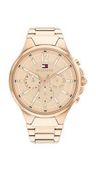 Tommy Hilfiger Orologio analogico multifunzione al quarzo da donna con cinturino in acciaio inossidabile color oro rosso - 1782597